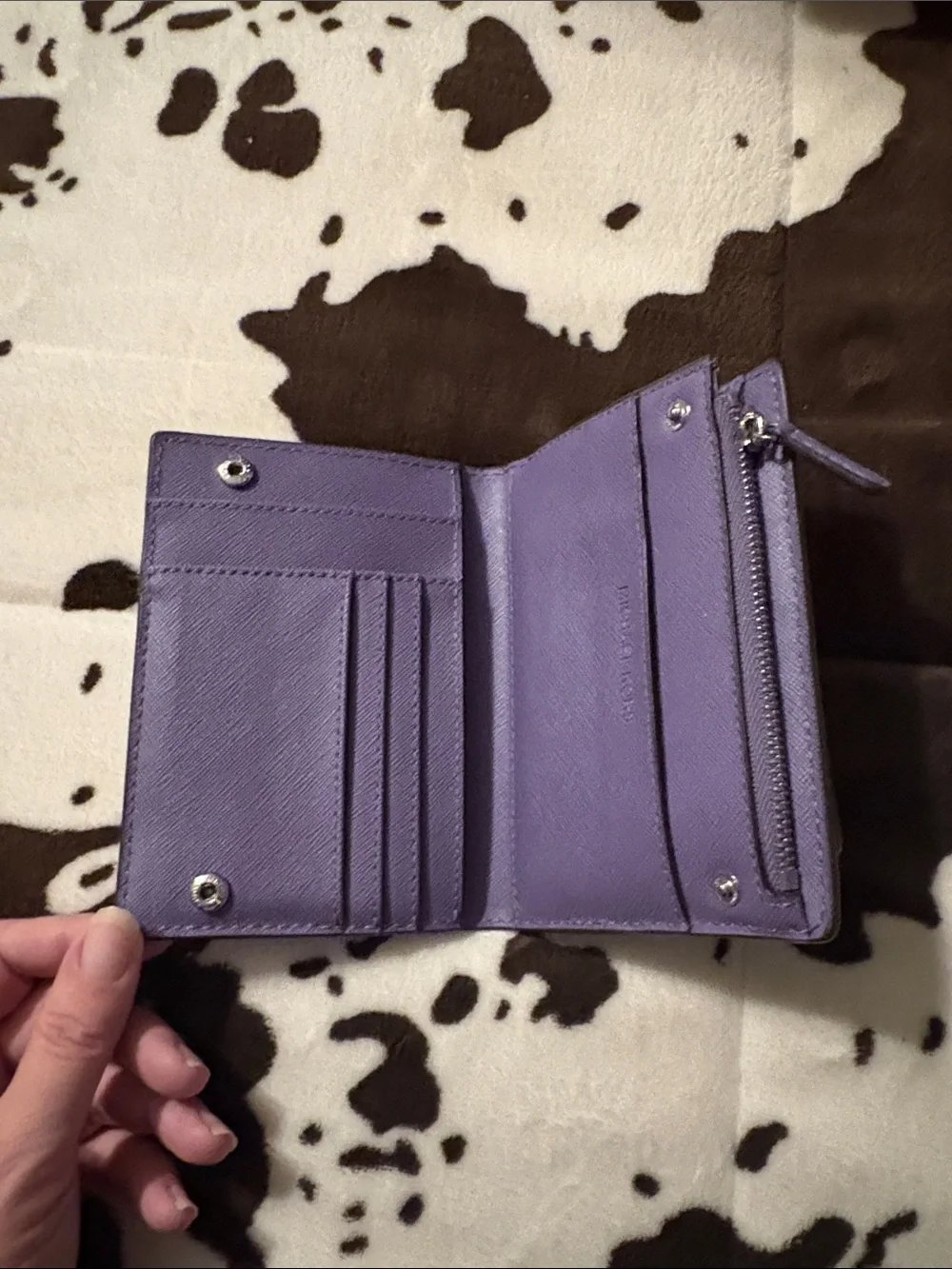 Michael Kors Lavender and White Saffiano Leather Tote with Wallet